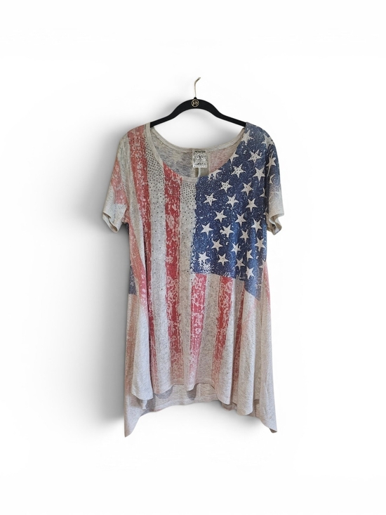 Vocal Tops - Vocal Top With Stars Rhinestones And Stripes Patriotic Size Medium
